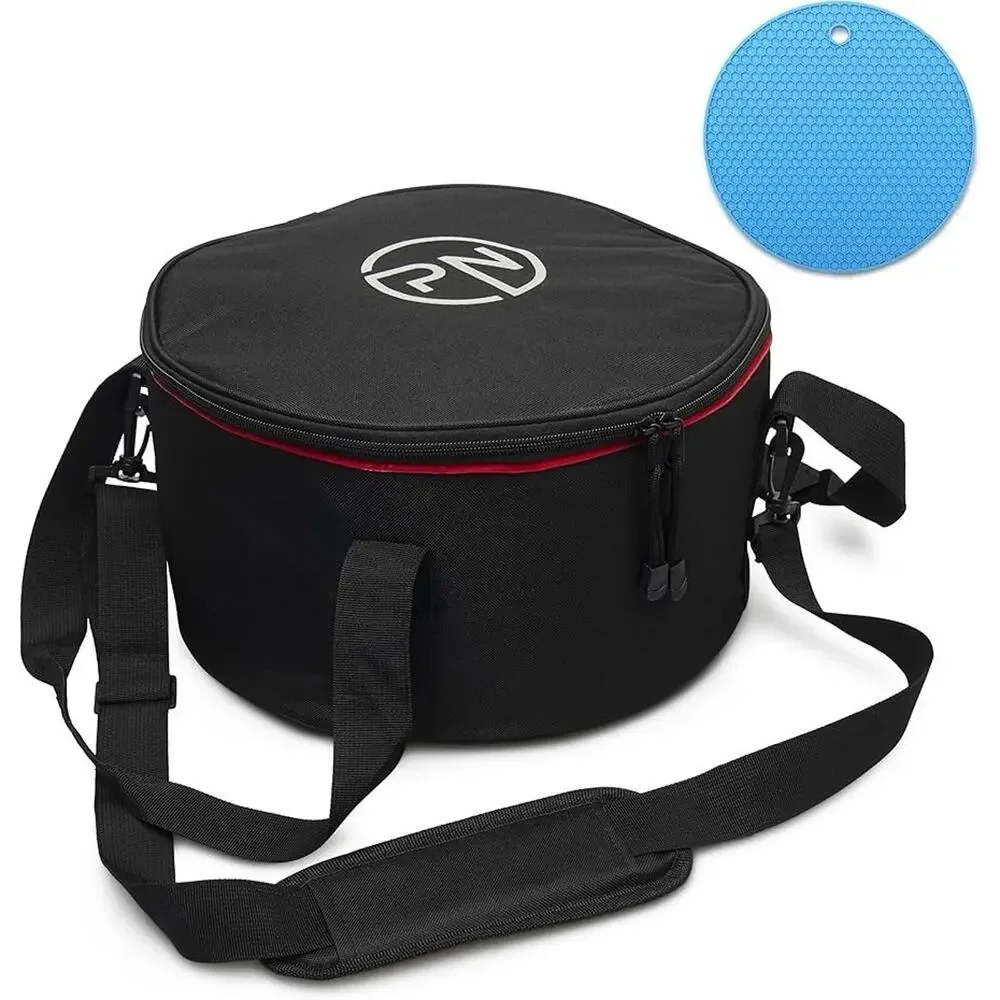 Ciravi Dutch Oven Bag For 12 & 10 Inch Dutch Oven Carry Bag Padded Handle Black